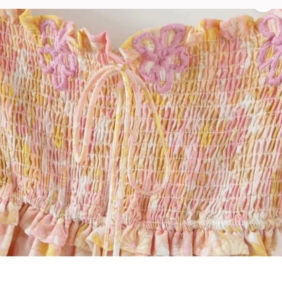 Goodnight Macaroon- Abby Square neck floral embroidered mini dress - Picture 4 of 9